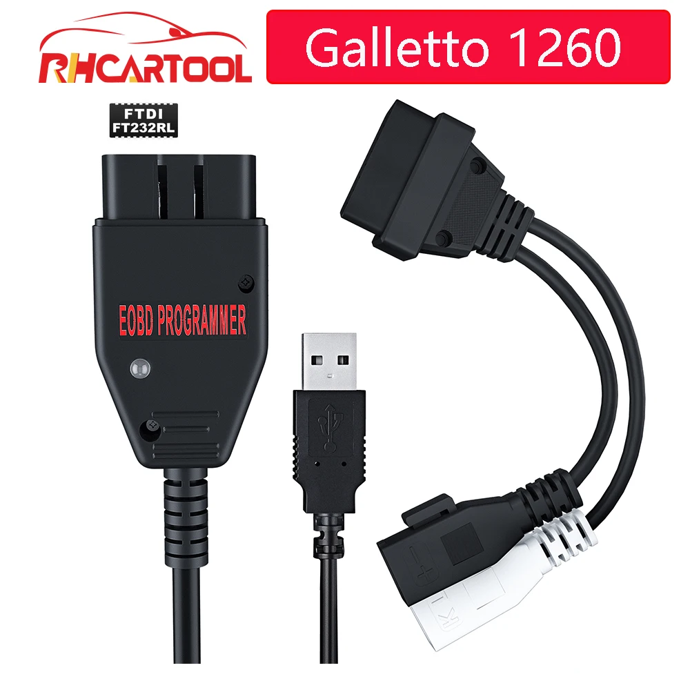 OBD2 Diagnostic Galletto 1260 ECU Chip Tuning Tool EOBD/OBD2 Flasher Galleto with FTDI FT232RL engine tuning | Автомобили и