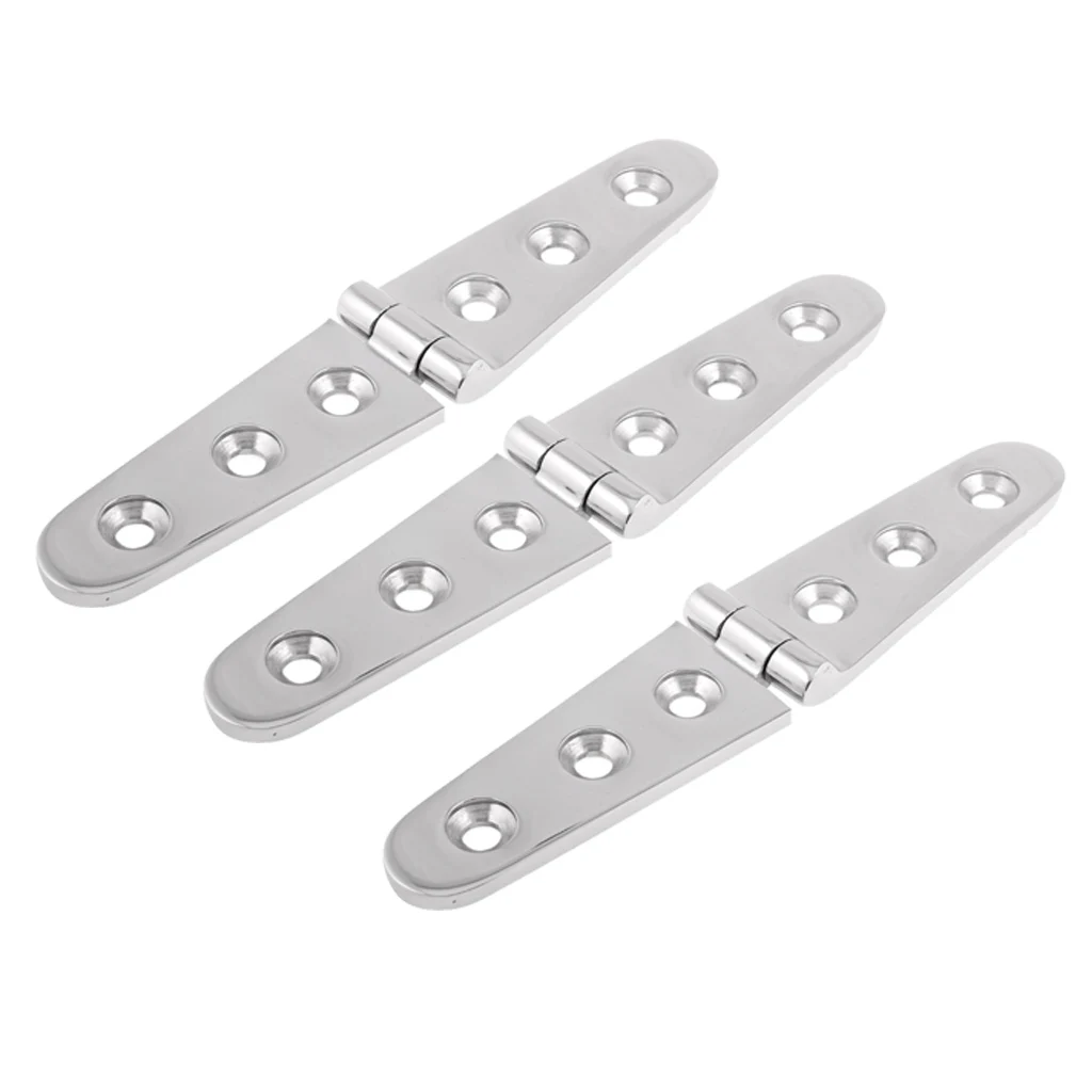 3PCS Heavy Duty 316 Stainless Steel 6' Cast Long Strap Hinge For Boat Marine