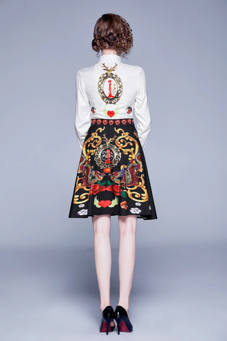H Han queen Европейский Vestidos модное винтажное платье с цветочным принтом для женщин длиной до колена элегантные большие качели повседневные платья