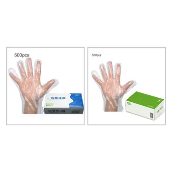 

500pcs PE Gloves - Powder Free, Clear, Latex Free And Allergy Free, Plastic, Work, Food Service, Cleaning For Adult-Green