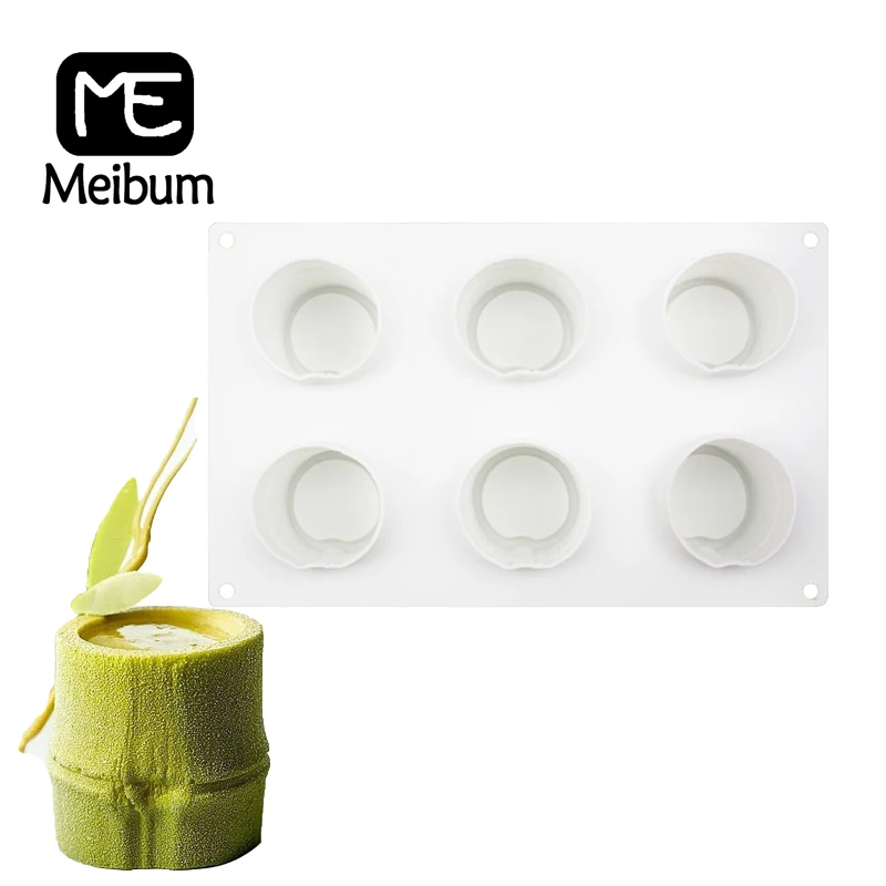 

Meibum 6 Cavity French Dessert Bamboo Shape Silicone Mousse Cake Mold Jelly Chocolate Candle Cupcake Mould Baking Tools