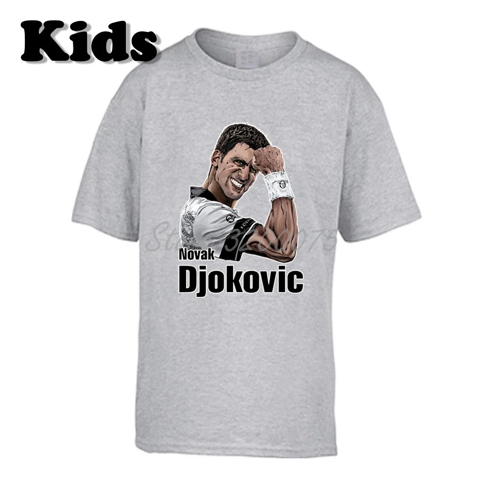 Детская футболка одежда с героями мультфильмов «Novak Djokovic Nole Djoker» футболка с круглым вырезом для мальчиков и девочек W19040713