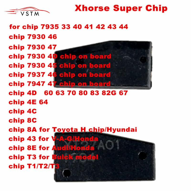 Транспондер Xhorse VVDI Super Chip для ID46/40/43/4D/8C/8A/T3/47/41/42/45/ID46 VVDI2 Key Tool /Mini Tool|Программаторы с