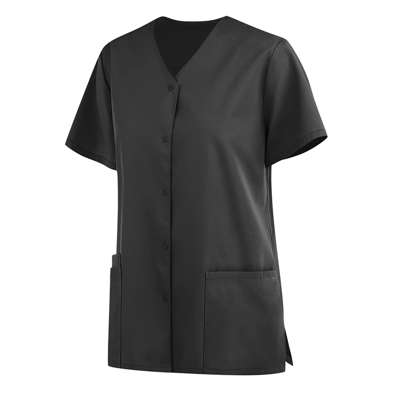 S-2XL 9Colors V-neck Short Sleeve Pocket Nursing Uniform Unisex Solid Casual Medical Scrub Workwear Blouse xs 3xl 4colors solid v neck short sleeve nursing uniforms with big pocket unisex casual scrub medical working tops blouse