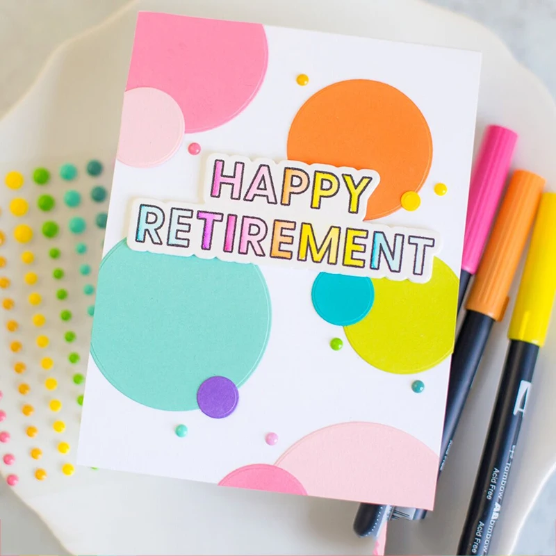 Jcarter Clear Stamps Happy Retirement Decoration Rubber Stamps Silicone Scrapbooking for Word Card Making Craft New Stamp
