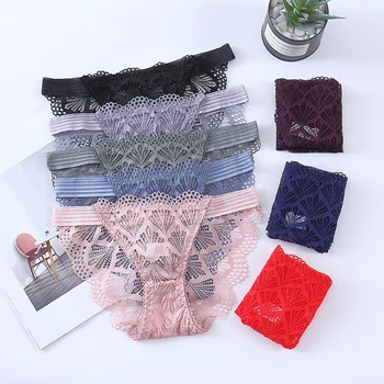 

Sexy Hollow T Panties Lace Low Waist Brief Breathable High Quality Women Panties Underwear Briefs