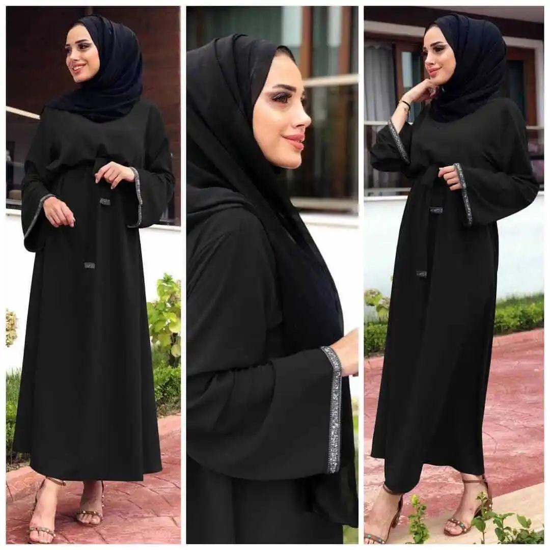 Мусульманское арабское турецкое платье Среднего Востока гладкое минималистичное платье Абая для женщин платье с длинными рукавами