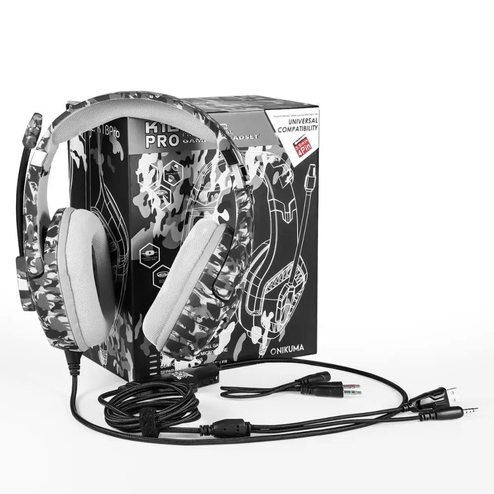 ONIKUMA 2019 K1pro PS4 Проводная игровая гарнитура стерео наушники с гарнитурой