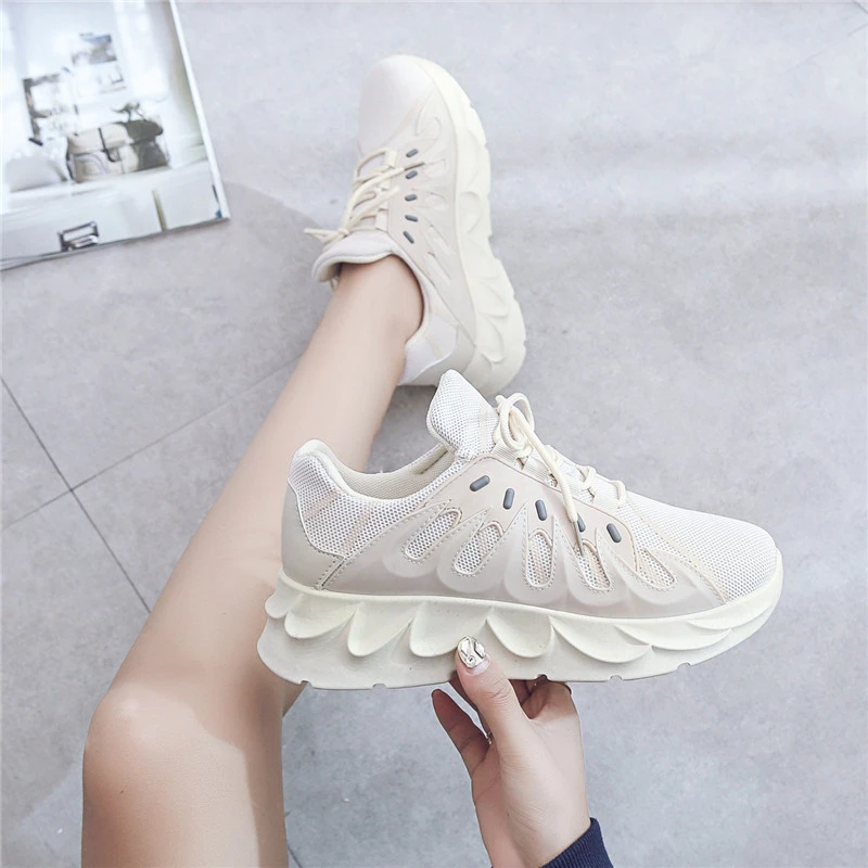 ladies chunky white trainers
