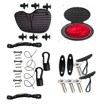 

Black Deck Plate Kit Deck Hatch Cover with Red Bag for Kayaking Marine Boat Fishing Rigging