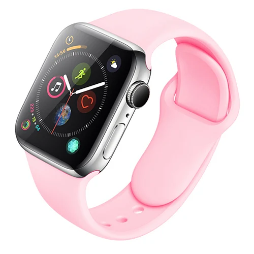 color 19 Силиконовый ремешок для Apple Watch 38 мм 42 мм спортивный браслет резиновый ремешок для часов Iwatch 5 4 44 мм 40 мм для Apple Watch 3 2 1 ремешок - Цвет ремешка: color 19
