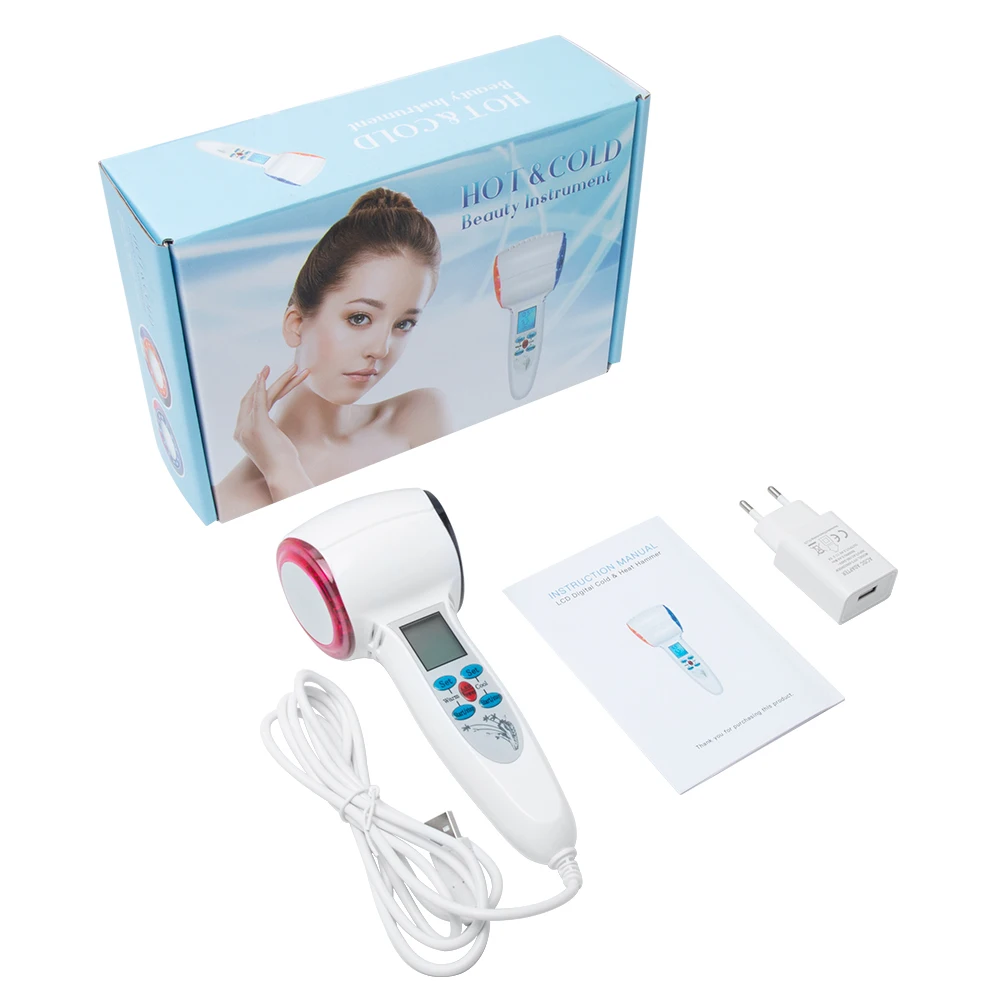 Ultrasonic Cryotherapy Hot Cold Hammer Facial Lifting Shrink Pore Massager Face Red Photon Ac Treatment Beauty Care_voghion.com