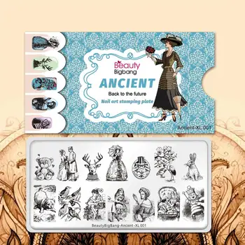 

BeautyBigbang Nail Stamping Plates Animals Bear Deer Beauty King Character Story Design Nail Art Stamps Template Ancient Style