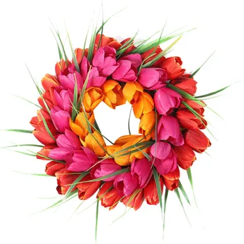 

CSS Simulation Tulip Wreath Home Decoration Door Decoration Hanging Wall Hanging