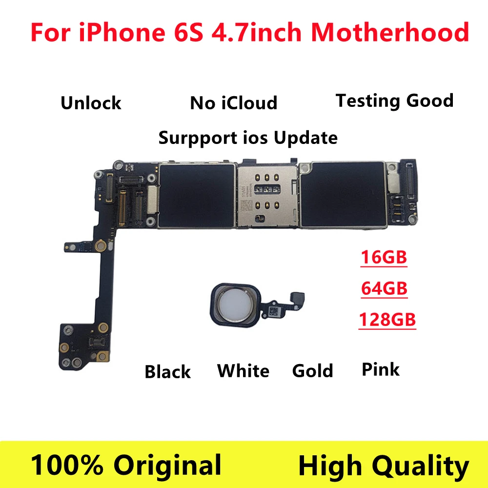 Разблокированная материнская плата для iPhone 6S 4 7 '' бесплатный iCloud логическая