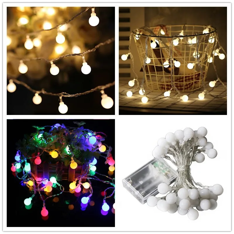 

1M/3M Ball Light Ornament Merry Christmas Decorations for Home Christmas Tree Light Navidad Xmas New Year 2020 Navidad Kerst