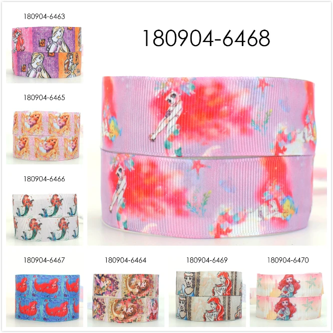 Winsome 50 ярдов 16 мм 75 Милая принцесса мультфильм красочные напечатанные Grosgrain FOE