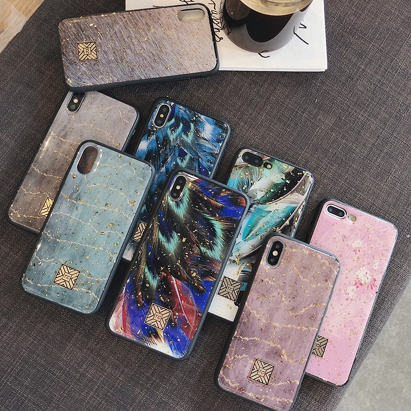 

Luxury Gold Foil Marble Glossy Case For iPhone 7 6s 8 Plus Vintage Shining Glitter Cover For iPhoneX Xs Max XR Soft TPU Cases