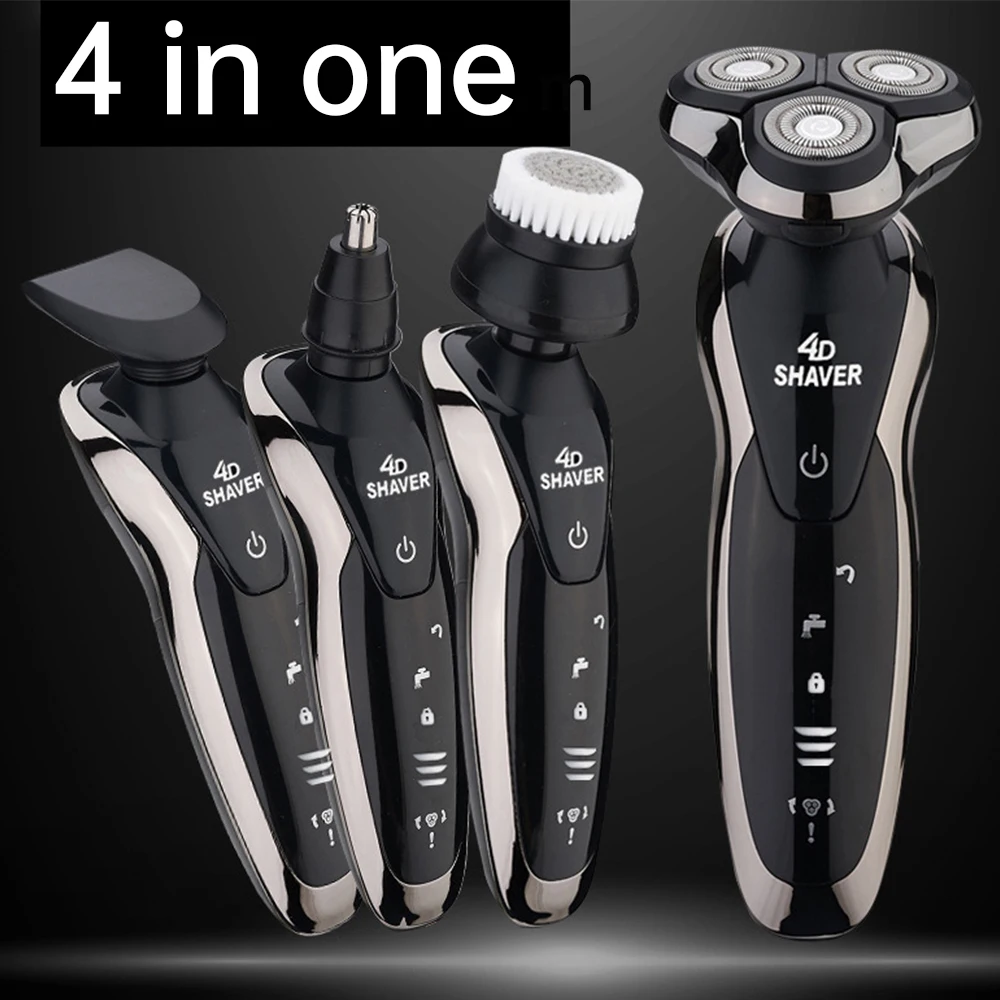 

Three-head IPX7 Waterproof Men Electric Shavers Floating Razor Multifunction Usb Shaver Rechargeable Men Beard Trimmer Shaver