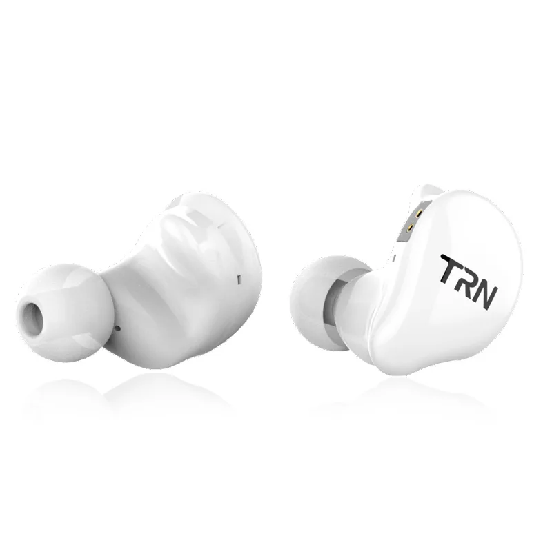 White No Mic TRN V10 2BA+ 2DD гибридные наушники-вкладыши, HiFi монитор, спортивные наушники для бега, наушники-вкладыши, гарнитура с 2-контактным разъемом - Цвет: White No Mic