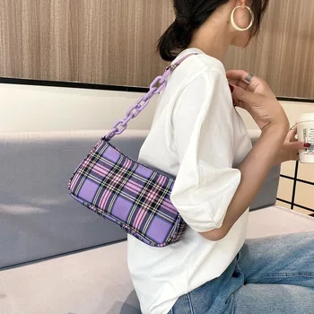 

Summer Plaid Small Bag 2020 New Fashion Female Bag Wild Western Style One Shoulder Underarm Bag Net Red Hand Bag