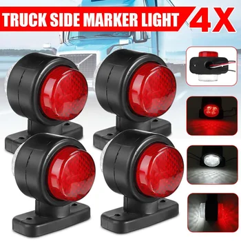 

2/4/8/10pcs 12V 24V Car Truck LED Double Side Marker Light 4LED Dual Side Indicator Lamp Red White For Trailer Lorry Bus