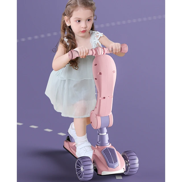 Infant Shining Baby Balance Bike Scotter Hummer Wheel Saddle Seat For Children 1-8 Years Old 3IN1 One-Footed Yo-Yo Scooter 4