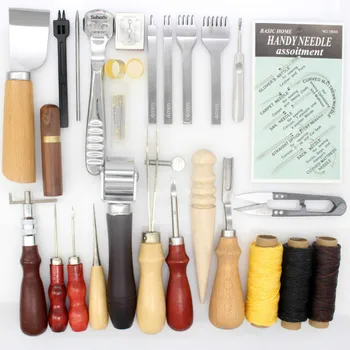 

25 Pcs/Lot Tools Leather Craft for Working with Skin Leather Craft Hand Tool Set Thinning Edge Beveler Groover Processing Tool