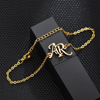 

Custom Name Bracelets Pendant Gold Color Chain Personalized Customized DIY Nameplate Bracelet Charm Personalized Jewelry Gifts