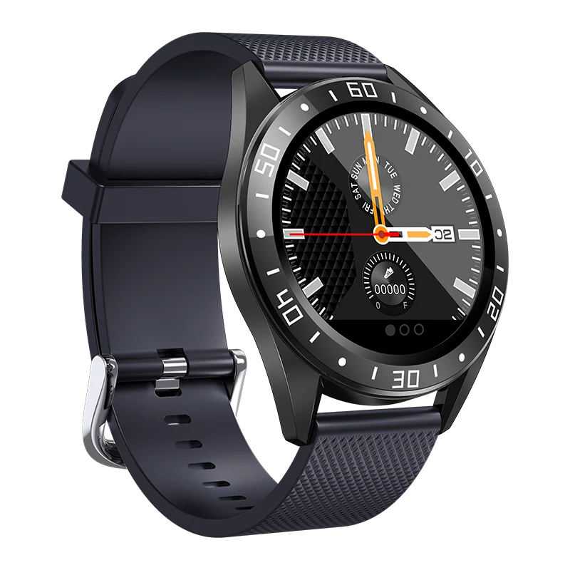 Black-blue Модные часы Smart watch Для мужчин часы Bluetooth шагомер Фитнес спортивный сердечный ритм наручные часы Водонепроницаемый Smartwatch подходит для Apple IOS и Android - Цвет: Black-blue