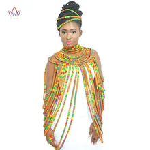 Анкара Красивая Многожильная цепочка африканская смелая красочная длинная экзотическая бижутерия Anfrica ожерелье ручной работы s BRW SP001