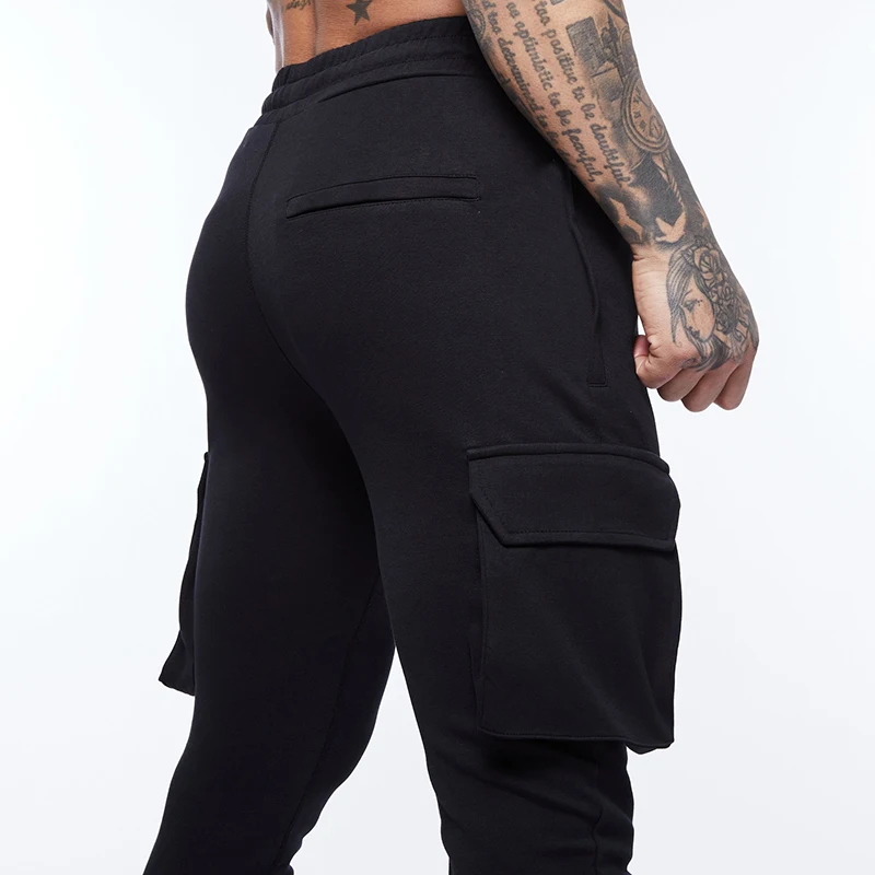 Autumn New Men's Jogging Sweatpants Cotton Pocket Design Running Cargo Pants Gym Men's Fiess Multi-Pocket-Style Training_voghion.com