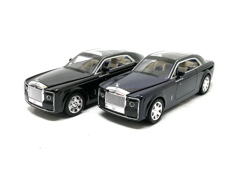 Высокая модель автомобиля из 1:24 сплава Rolls-Royce shadow, металлическая модель со звуком и светильник, игрушки для детей, подарки