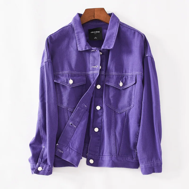 

Mkl6 Fashion-Style Retro White Edge Loose-Fit Unisex Style Slimming Large Furniture Denim Jacket