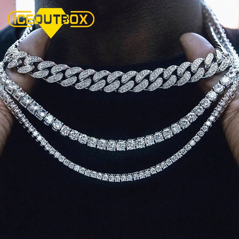 925 Sterling Silver Tennis Chain Necklace  925 Sterling Silver Jewelry  Chains - 10mm - Aliexpress