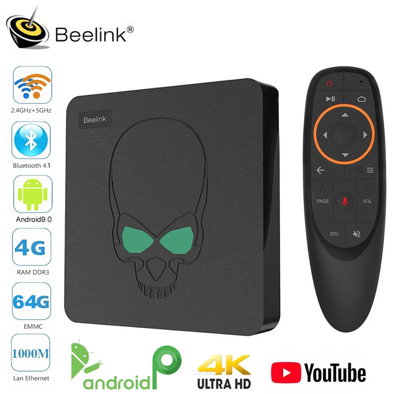 

Beelink GT-King Android 9.0 Quad-core Bluetooth 4.1 TV BOX Amlogic S922X 4G/64G 2.4G+5G 1000M LAN WiFi USB 3.0 Voice Remote