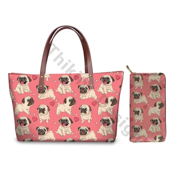 

Cute Cartoon Pug Dog Print Designer Bag For Ladies Large Handbags For Women 2020 New Casual Beach Bags Sac A Main Femme