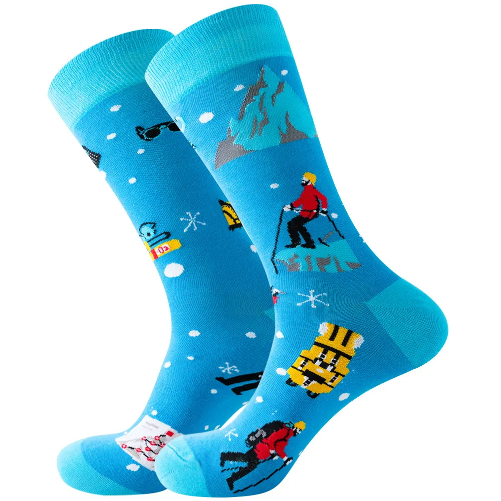 Vibrant Geometric Chess Pattern Cotton Socks - Colorful & Fun Gift