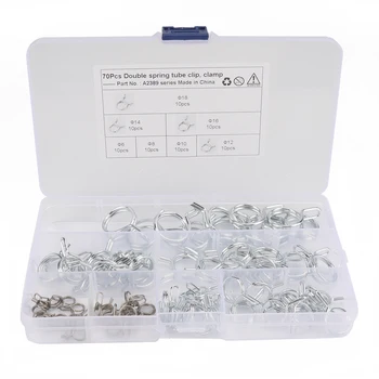 

Set Spring clamps Double Wire Replacement 70Pcs Tube A2389 Stainless steel