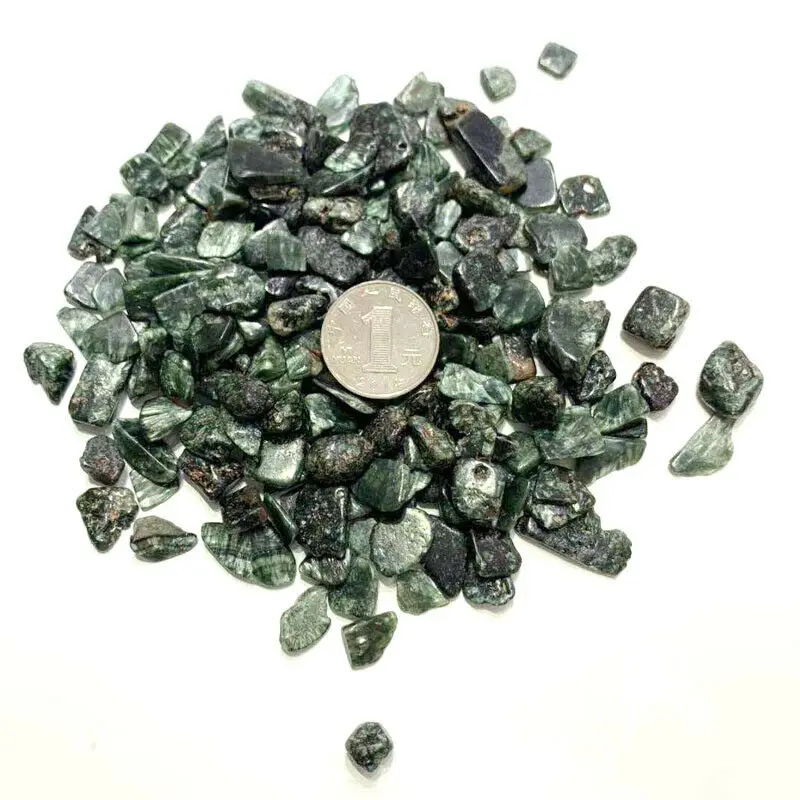 

Drop Shipping 50g 2 Size Natural Seraphinite Clinochlore Tumbled Stones Crystal Reiki Chakra Gemstones Natural