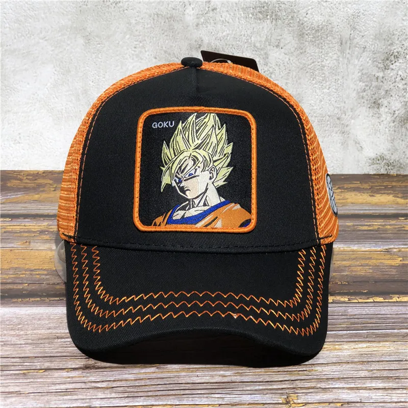 black GOKU casquette dragon ball бренд dragon ball Z FRIEZA Кепка Snapback Дальнобойщик папа шляпа мультфильм аниме ролевая Кепка Snapback хип-хоп кепка s - Цвет: black GOKU