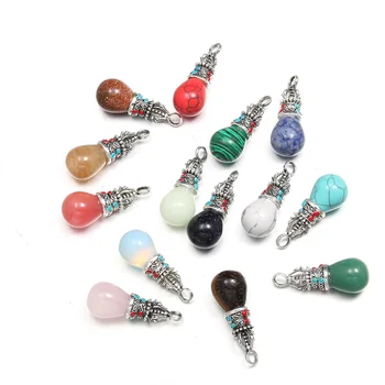 

Natural Stone Pendants Water Drop Shape Quartzd Pendant for Jewelry Making DIY Necklace Accessories Men Women Gift 15x40mm