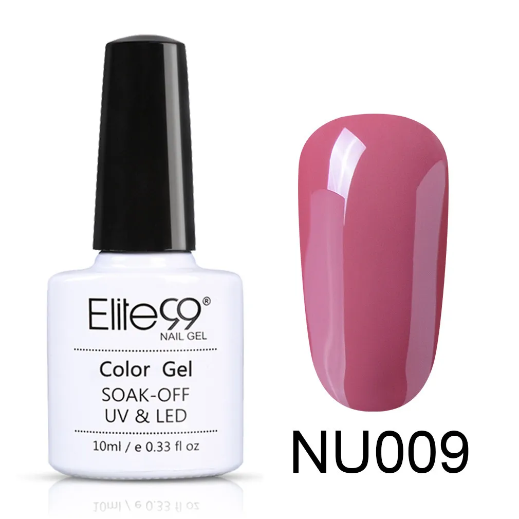 NU009 Elite99 10 мл телесный цвет серии гель лак для ногтей полу Перманентный лак для ногтей УФ гель лак для ногтей, маникюр Эмаль Лак Гибридный лак - Цвет: NU009