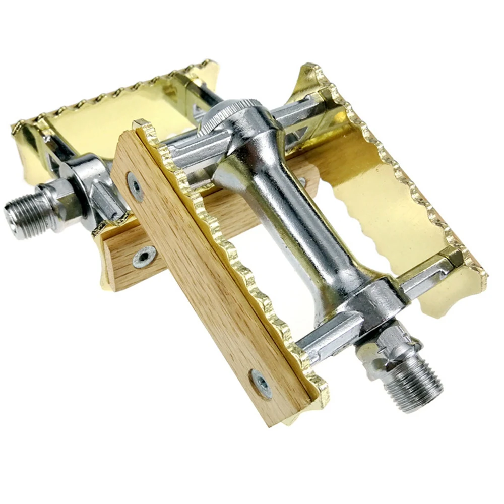 Gold New Shanmashi Bicycle Pedals Mountain Bike Mtb Road Cycling Aluminum Alloy Vintage Bearing Bmx Ultra-Light Pedal Accessories B - Цвет: Gold
