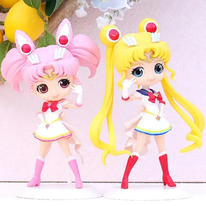 15cm Q Posket Cute Big Eyes Tsukino Usagi PVC Anime Dolls Collectible Version Model Toy birthday present | Игрушки и хобби