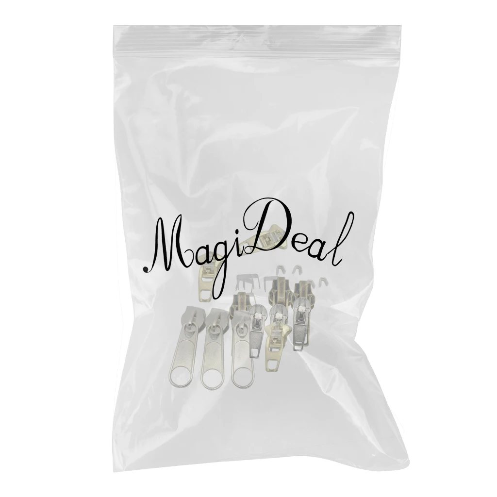 22 Pieces Mixed Zipper Repair Kit Zip Sliders Stops Removable Rescue Replacement for Jeans, Skirts Jackets