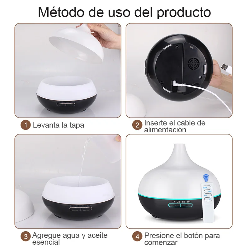 KBAYBO 550ml USB Aroma Diffuser Air Humidifier USB Cool Mist Maker Air Purifier with 7 Color Changing LED Lights for Office Home