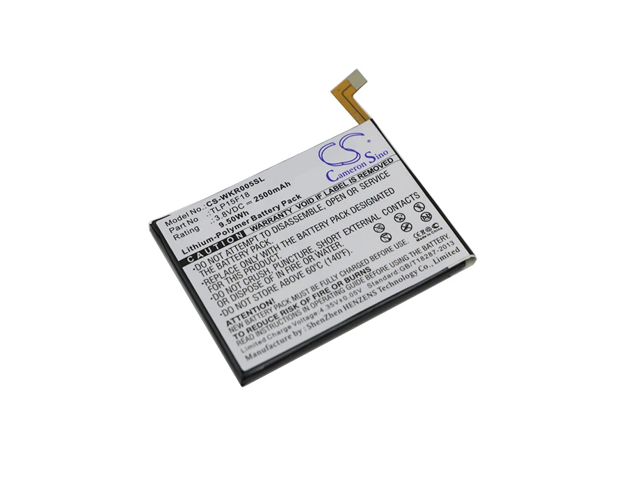 

Newest | Cameron Sino For Wiko TLP15F18 Rainbow Up,Rainbow Up 4G Dual SIM LTE 2500mAh / 9.50Wh