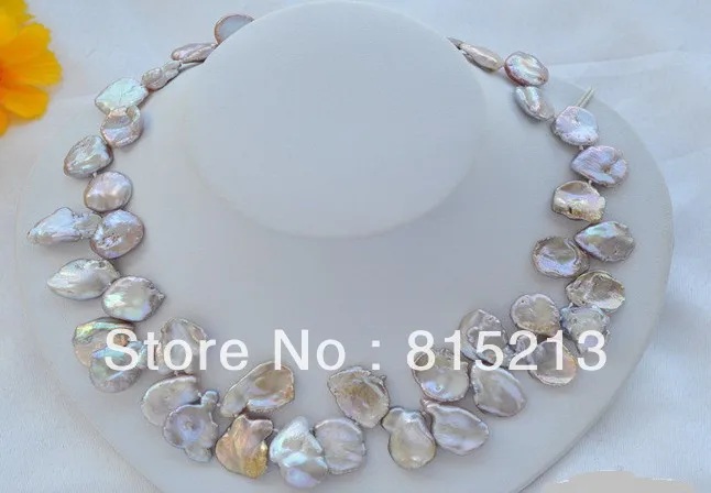 ddh00547 17" 20mm LAVENDER lamina KESHI REBORN PEARL NECKLACE N Discount(A0329