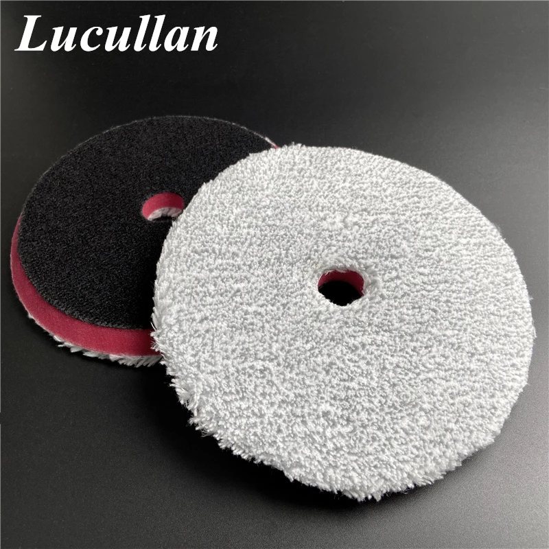 Lucullan 150mm Microfiber Finishing Foam Pad with Black Hook&Loop DA